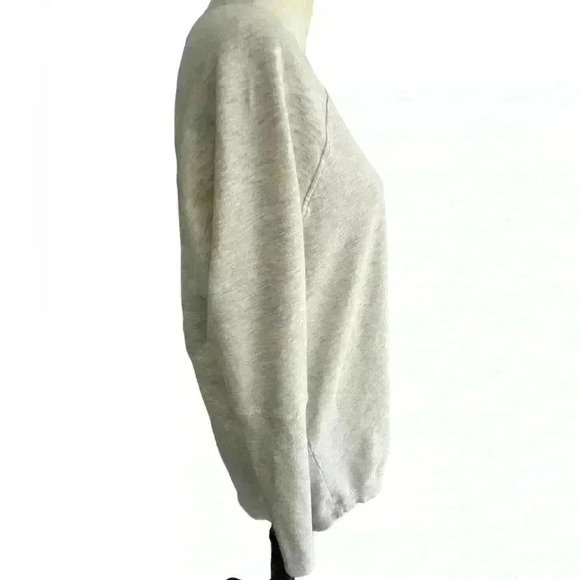 T.La Women’s XS Cream Gray Sweatshirt Longer Back Crew Neck - Picture 2 of 10